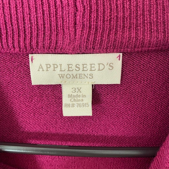 Appleseeds Dark Pink Lightweight Mock Turtleneck Sweater 3X New - Picture 4 of 5